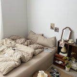 Roomtery Light Brown Gingham Bedding Set, view 5