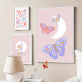 Roomtery Light Purple Butterflies Canvas Posters, view 3