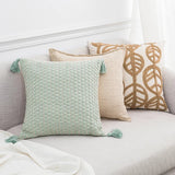Roomtery Linen Leaves Embroidery Cushion Covers, view 3