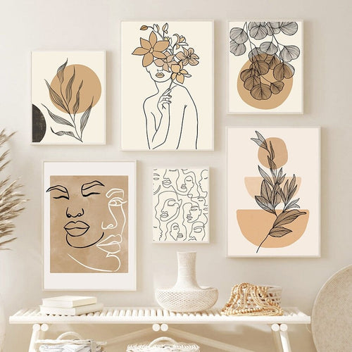 Roomtery Lines and Faces Gallery Wall Canvas Posters