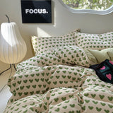 Roomtery Little Green Hearts Pattern Bedding Set, view 3