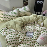 Roomtery Little Green Hearts Pattern Bedding Set, view 4