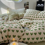 Roomtery Little Green Hearts Pattern Bedding Set, view 5
