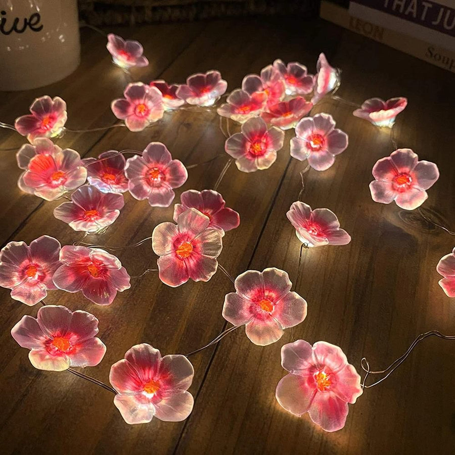 Roomtery Little Pink Flowers Fairy String Lights