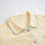 Roomtery Long-Sleeve Pastel Gingham Pajama Set, view 2
