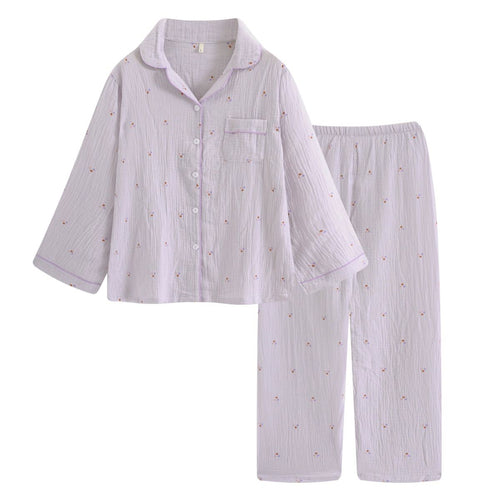 Roomtery Long-Sleeve Pastel Purple Pajama Set
