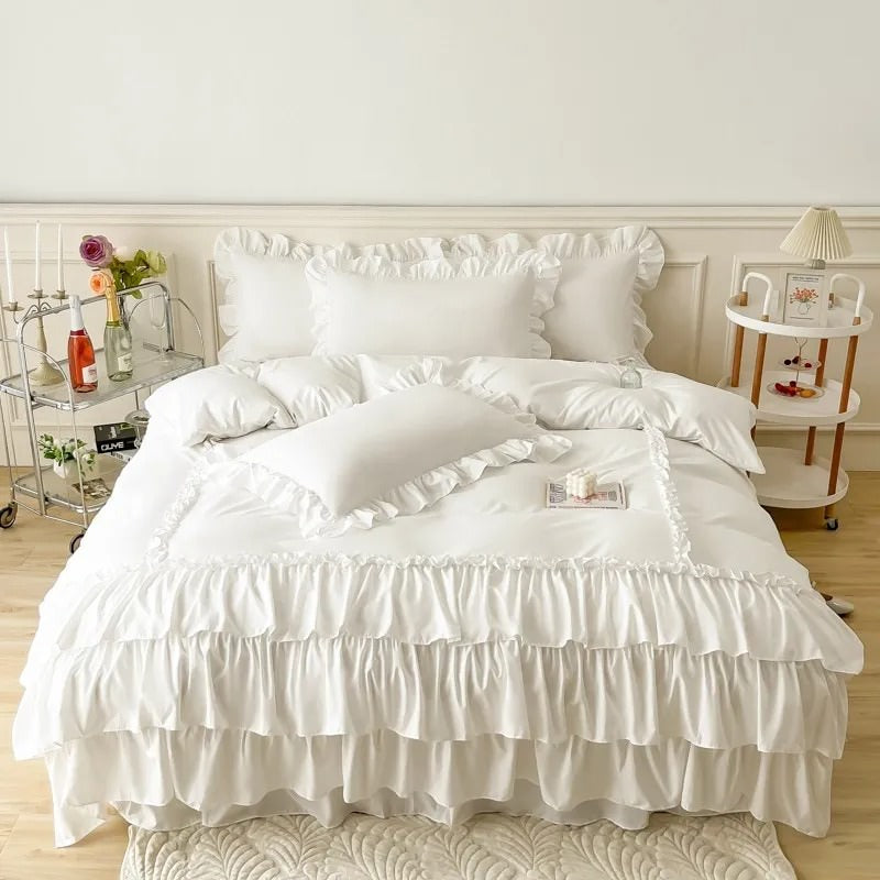 Roomtery Lush Ruffles Duvet Cover Set
