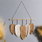 Roomtery Macrame Feather Boho Wall Hanging Decor, view 3