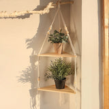 Roomtery Macrame Hanging Corner Shelf, view 2