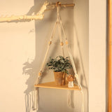 Roomtery Macrame Hanging Corner Shelf, view 3