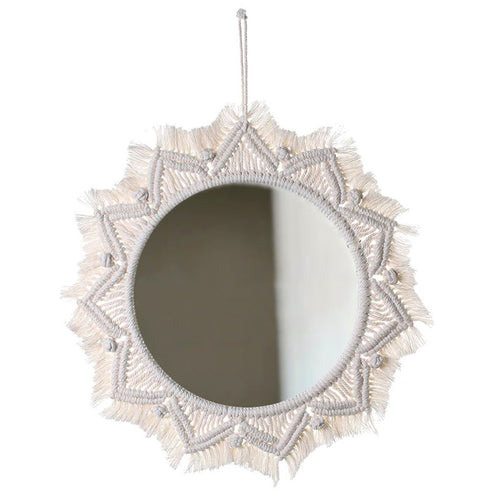 Roomtery Macrame Wall Hanging Round Mirror