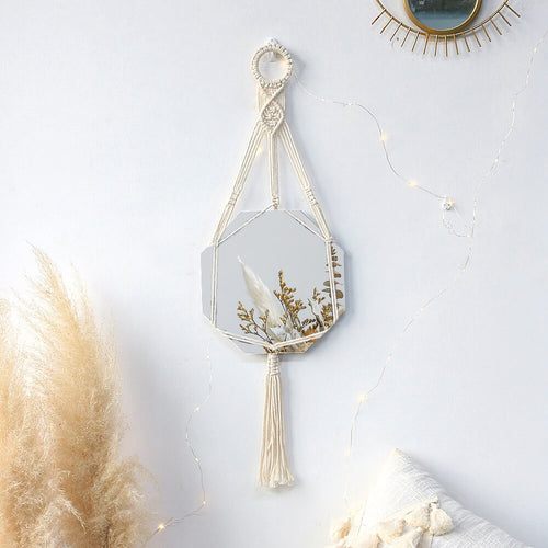 Roomtery Macrame Wall Hanging Simple Mirror