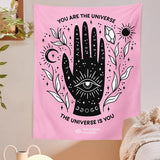 Roomtery Magic Hand Pink Tapestry, view 3