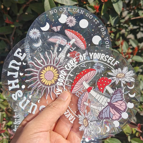 Roomtery Magic Mushrooms Sun Catcher Stickers