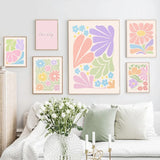 Roomtery Minimalist Aesthetic Pastel Flowers Canvas Posters, view 2