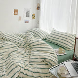 Roomtery Minimalist Green Striped Sage Bedding Set, view 3