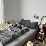 Roomtery Minimalist Grey Grid Bedding Set, view 4