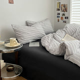 Roomtery Minimalist Grey Pinstripe Bedding Set, view 2