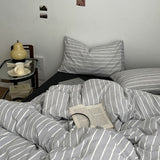 Roomtery Minimalist Grey Pinstripe Bedding Set, view 3