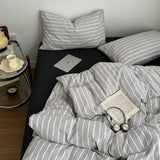 Roomtery Minimalist Grey Pinstripe Bedding Set, view 4