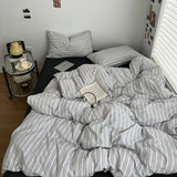 Roomtery Minimalist Grey Pinstripe Bedding Set, view 5