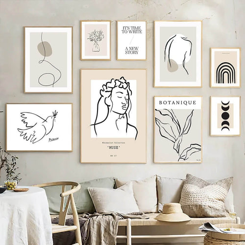 Roomtery Minimalist Outline Art Canvas Posters