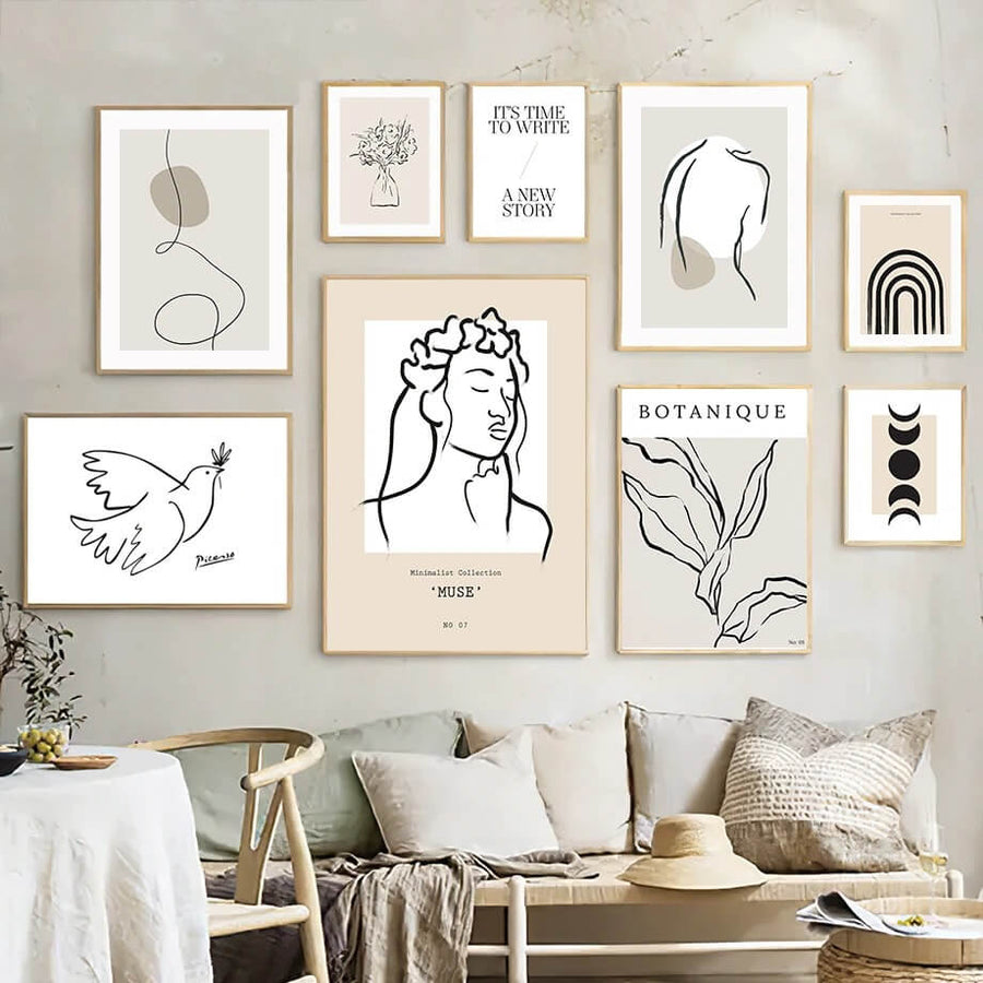 Roomtery Minimalist Outline Art Canvas Posters