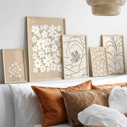 Roomtery Minimalist Pale Brown Canvas Posters