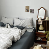 Roomtery Minimalist White Grid Bedding Set, view 3