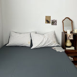 Roomtery Minimalist White Grid Bedding Set, view 6