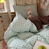 Roomtery Mint Green Brown Polka Dot Bedding Set, view 3