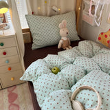 Roomtery Mint Green Brown Polka Dot Bedding Set, view 5