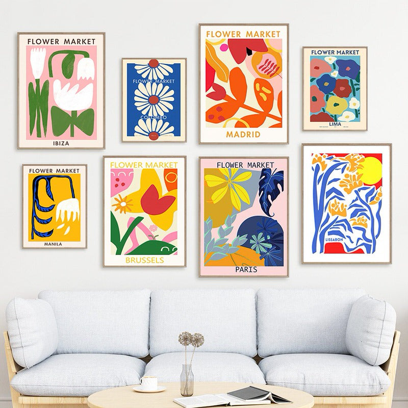 Roomtery Modern Flower Market Canvas Posters