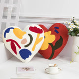 Roomtery Modern Flowers Tufted Heart Shaped Pillow, view 3