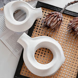 Roomtery Modern Hollow Circle Ceramic Vase, view 5