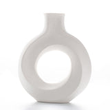Roomtery Modern Hollow Circle Ceramic Vase, view 6