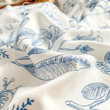 Roomtery Monochrome Blue Wildflowers Print Bedding Set, view 5