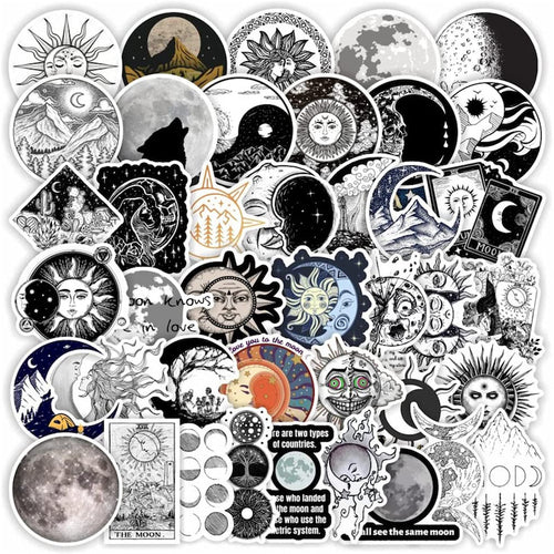 Roomtery Monochrome Sun & Moon Sticker Pack