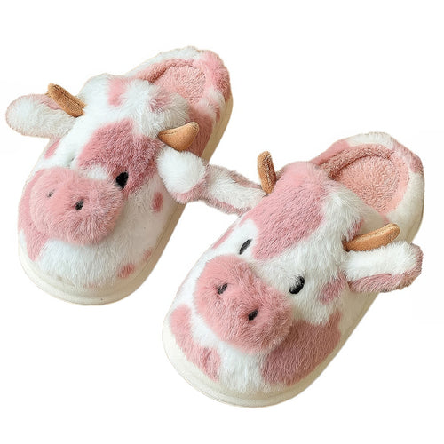 Roomtery Moo Plush Cow Slippers