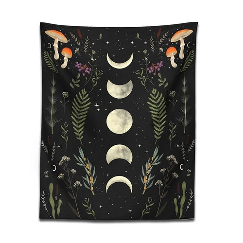 Roomtery Moon Garden Mushrooms Tapestry