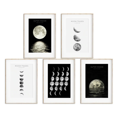 Roomtery Moon Phases Canvas Posters