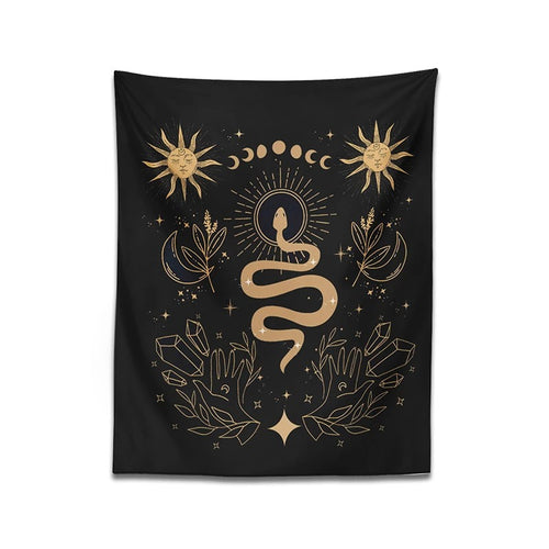 Roomtery Moon Phases Snake Tapestry