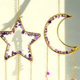 Roomtery Moon & Star Amethyst Suncatcher Set, view 2