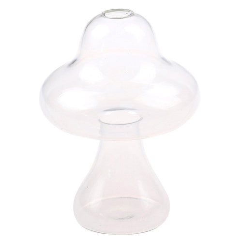 Roomtery Mushroom Shaped Clear Glass Vase