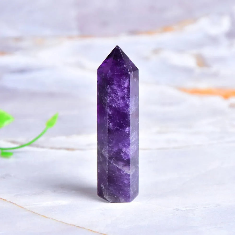 Roomtery Natural Amethyst Crystal Tower