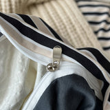 Roomtery Navy & Cream Striped Bedding Set, view 4