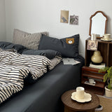 Roomtery Navy & Cream Striped Bedding Set, view 5