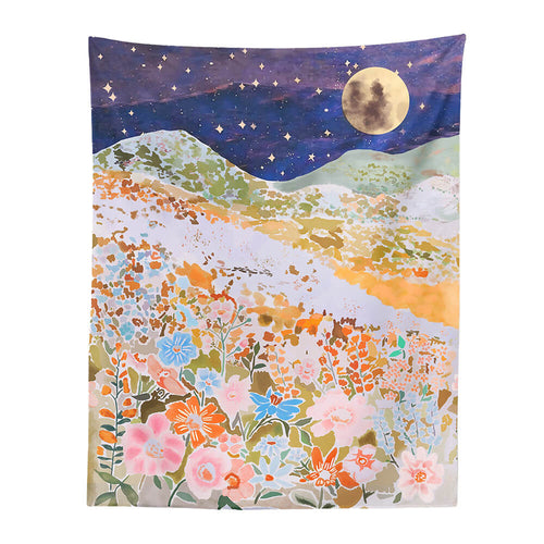 Roomtery Night Hill Flowers Tapestry