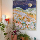 Roomtery Night Hill Flowers Tapestry, view 2