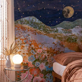 Roomtery Night Hill Flowers Tapestry, view 3
